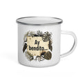 AY BENDITO Enamel Mug – Pergamino | PaisaRican