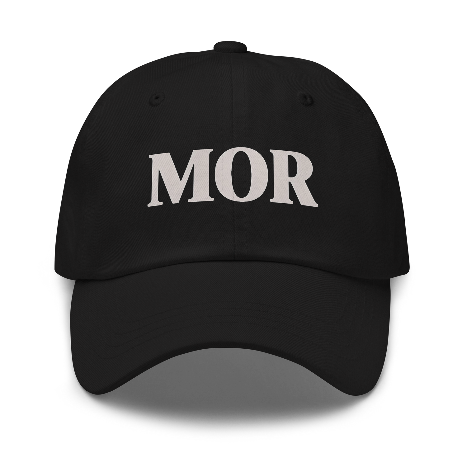 Gorra dad hat negra con bordado MOR — PaisaRican, gorras con cultura boricua y paisa