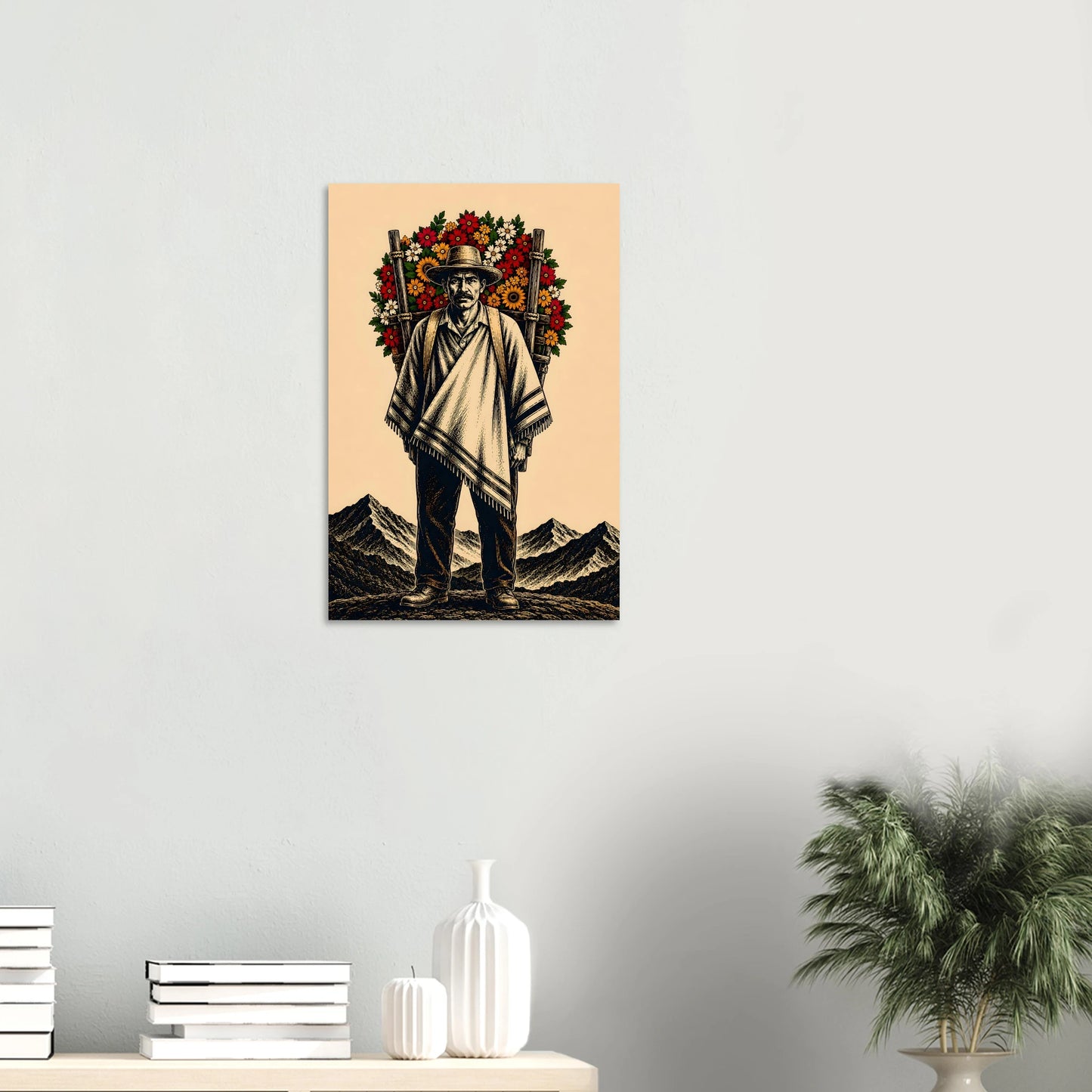 Póster fine art FRENTE EN ALTO silletero paisa — arte de la diáspora PaisaRican