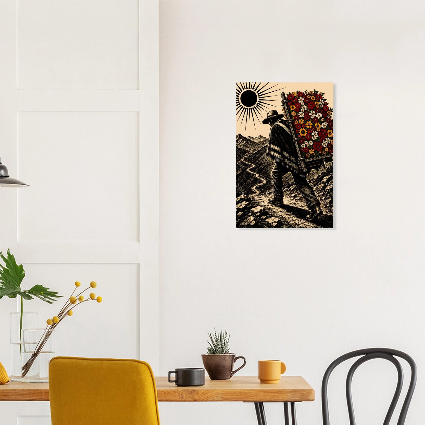 Póster fine art EL CAMINO silletero paisa — arte de la diáspora PaisaRican