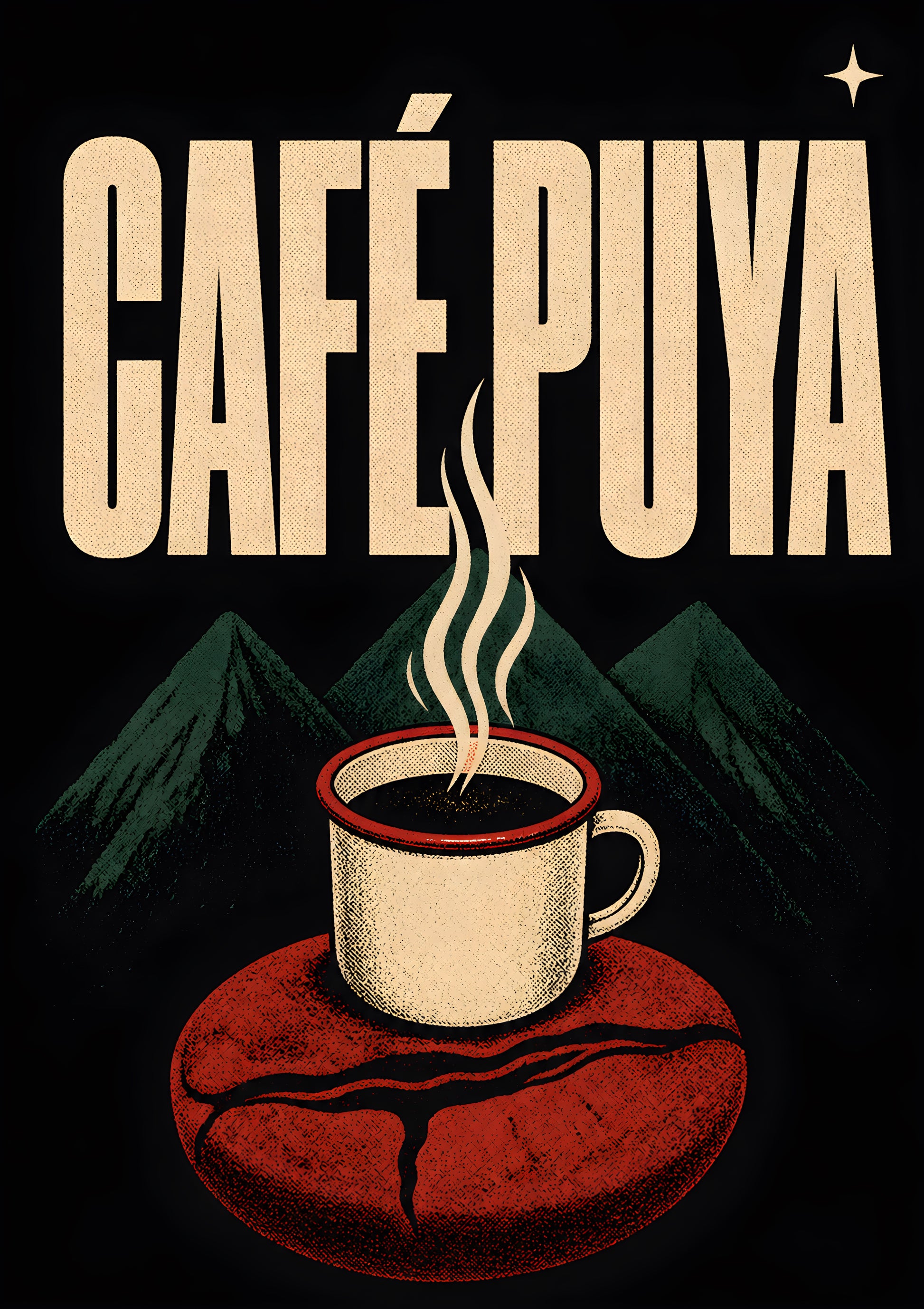 cafe puya poster — diseño exclusivo PaisaRican cartel revolucionario latino HD
