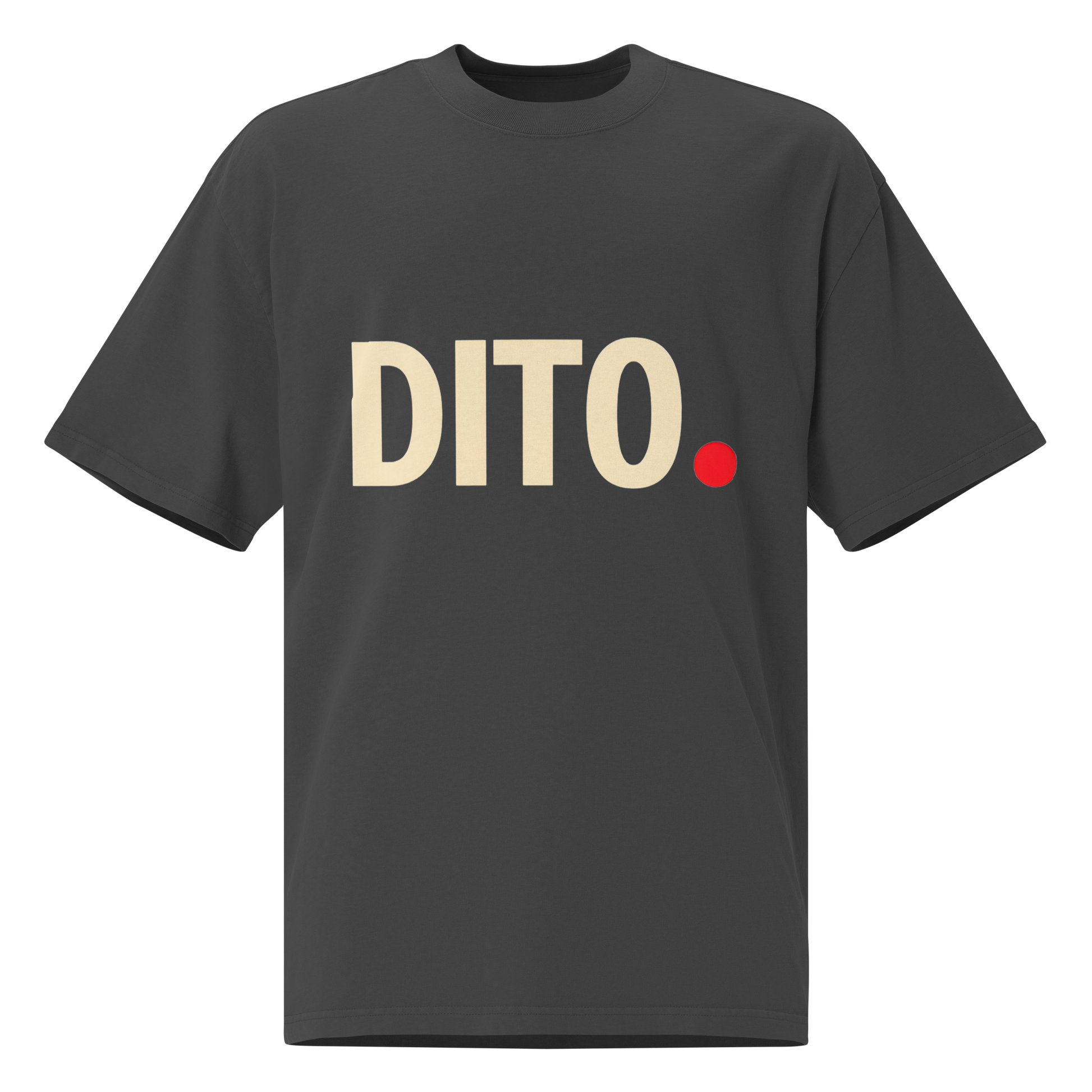 Camiseta oversized faded negra con texto "DITO" — streetwear cultural boricua PaisaRican