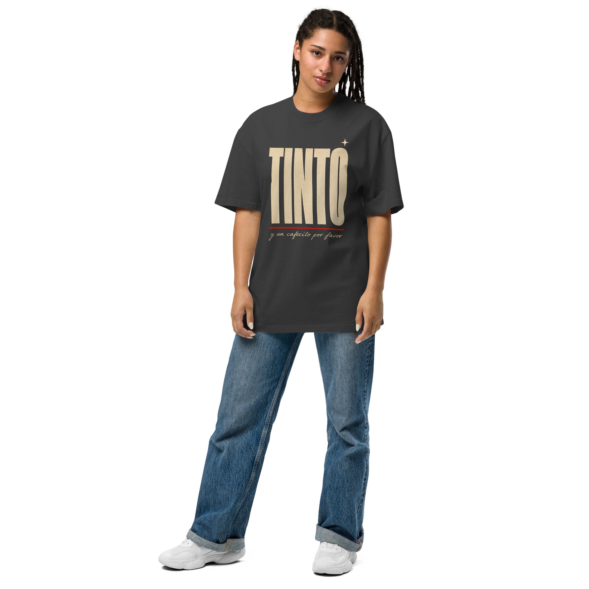TINTO tee flat lay - drop café tinto paisa antioquia eje cafetero