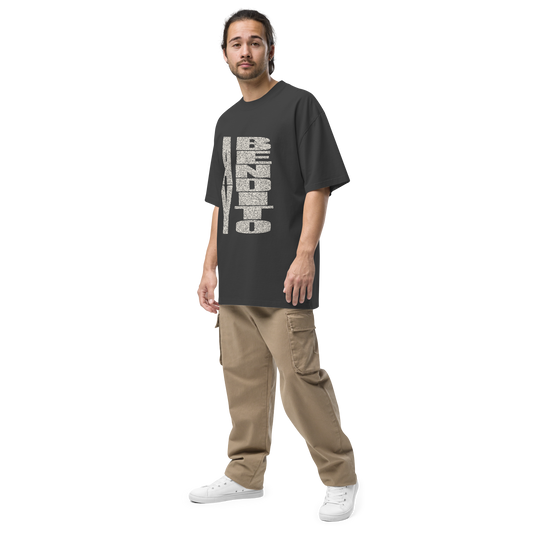 Camiseta oversized faded NEGRA con texto "AY BENDITO" — streetwear cultural boricua PaisaRican