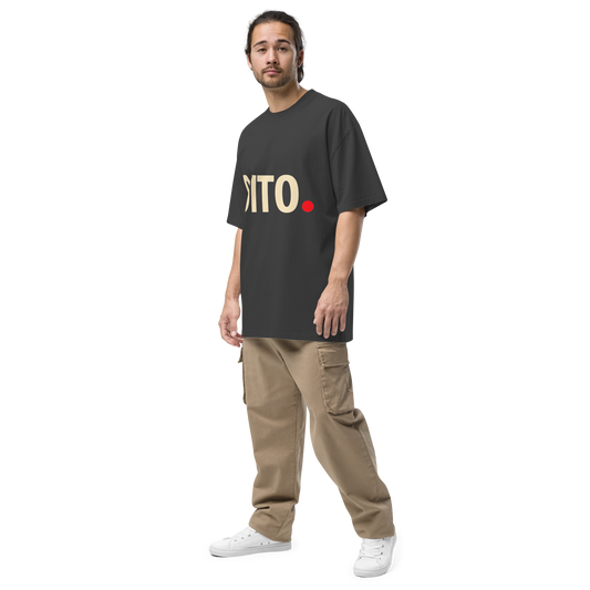 Camiseta oversized faded negra con texto "DITO" — streetwear cultural boricua PaisaRican