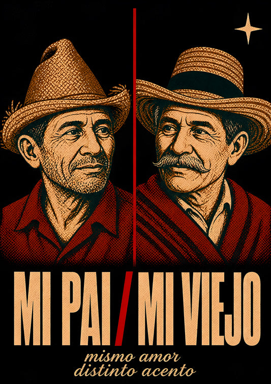 mi pai mi viejo poster — diseño exclusivo PaisaRican cartel revolucionario latino HD