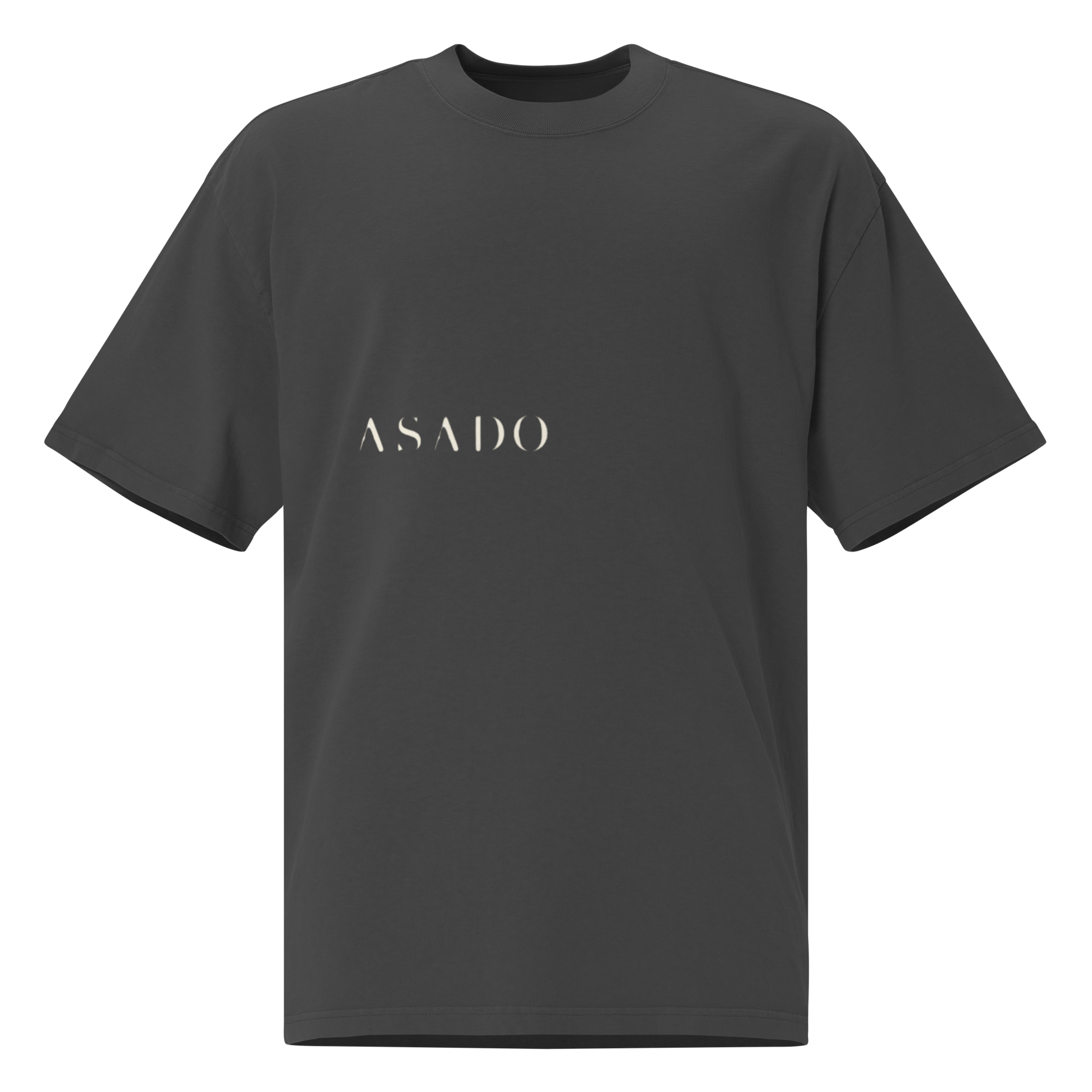Camiseta oversized faded negra con texto "ASADO" — streetwear cultural paisa-boricua PaisaRican