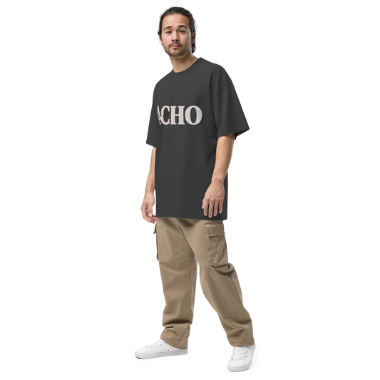 Camiseta oversized faded negra ACHO — tee jerga boricua, expresión sorpresa Puerto Rico PaisaRican